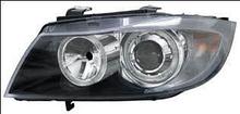E90 фара левая+правая (комплект) тюнинг линзованная со светящимся ободком внутри черная (DEPO) для BMW E90