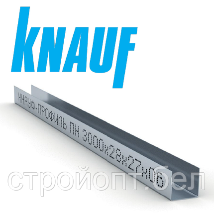 Профиль для гипсокартона UD: 27x28, 0,6 мм, 3 м, Knauf, фото 2