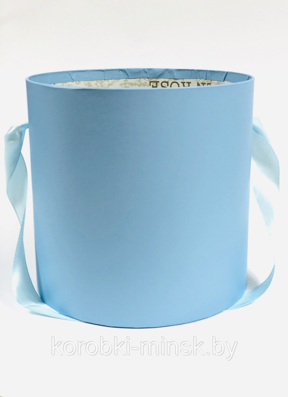 Шляпная коробка эконом D18H18 см, без крышки, цвет голубой.