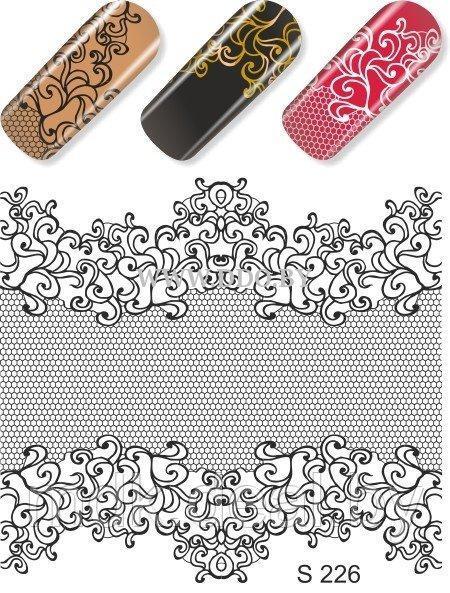 Водные наклейки для ногтей (слайдер-дизайн) S226 - чёрный - фото 1 - id-p99385042