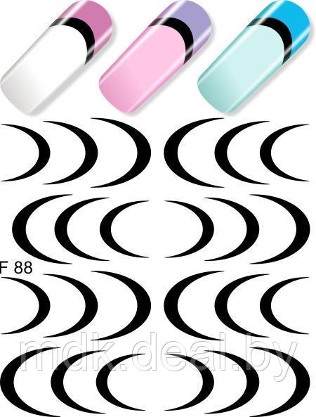 Водные наклейки для ногтей  (слайдер-дизайн) F88 черный