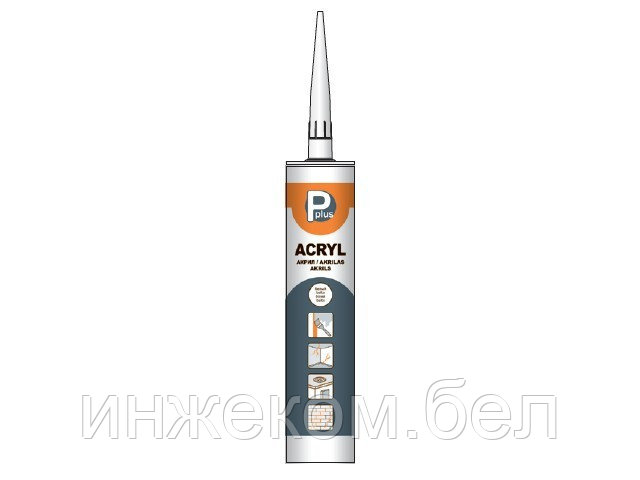 Герметик акриловый P PLUS Acryl (бел.) 280мл