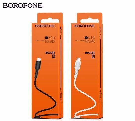 USB кабель Micro Usb BOROFONE BX16 Easy charging cable 1 метр (черный) - фото 1 - id-p100060761