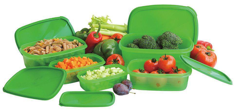 Набор пластиковых зелёных контейнеров для продуктов Stay Frech Green 10 предметов