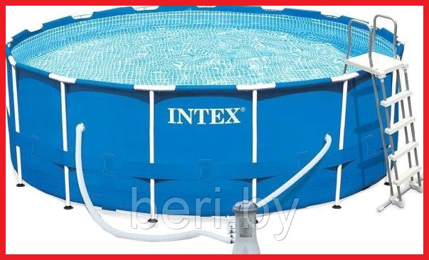 INTEX 28242NP Каркасный бассейн Intex Metal Frame (457x122), фильтр-насос, лестница, подложка, интекс - фото 1 - id-p100065495