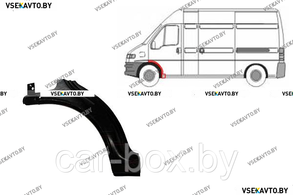 Арка передняя левая PEUGEOT BOXER 2 12.2001-04.2006 , задняя часть, под дверь