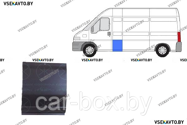 Боковая панель PEUGEOT BOXER 2 12.2001-04.2006 (левая=правая) удлинитель базы - фото 1 - id-p100070305