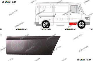 Дверь передняя правая MERCEDES L 207-410 (601,602) 01.1977-06.1995 нижняя наружная часть