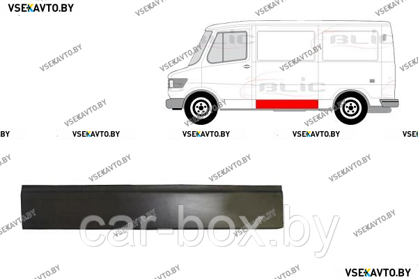 Панель боковая левая MERCEDES L 207-410 (601,602) 01.1977-06.1995 за водительской дверью, 21 см