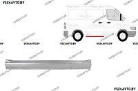 Порог правый MERCEDES SPRINTER W901-W905 01.1995-04.2000 под боковой сдвижной двери