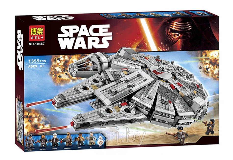 10467 Конструктор Bela Star Wars "Сокол Тысячелетия" 1355 деталей, аналог Lego Star Wars 75105 - фото 1 - id-p100082493