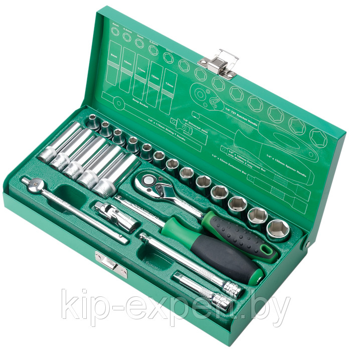 Набор торцевых ключей для авто (1/4",18 головок,24 предмета) Pro'sKit SK-22401M