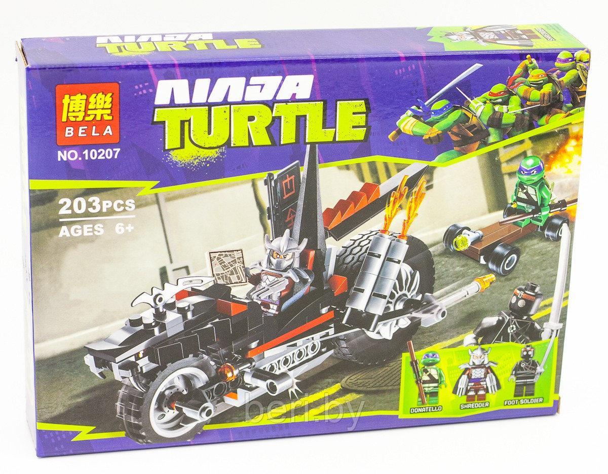 10207 Конструктор Bela Ninja Turtle "Мотоцикл-дракон Шредера" 203 детали, Черепашки-ниндзя налог Lego 79101 - фото 5 - id-p100123356