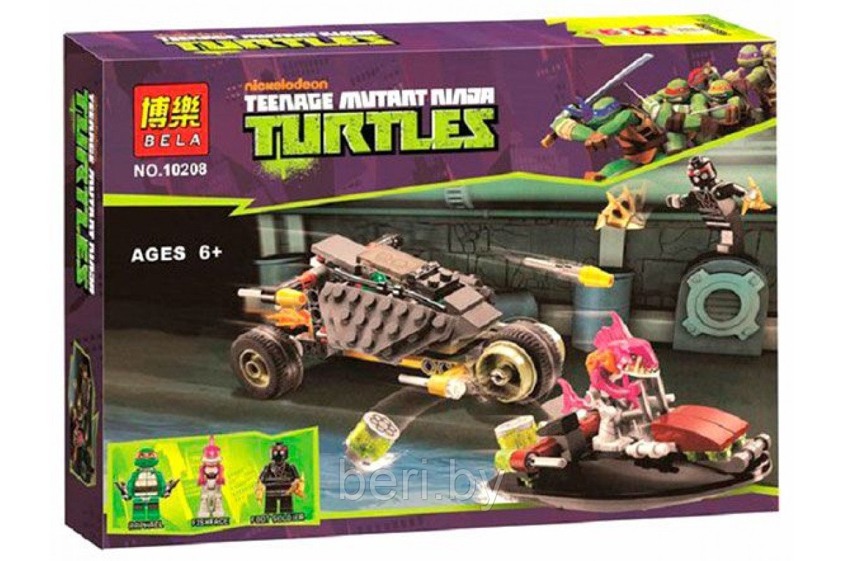 10208 Конструктор Bela Ninja Turtle "Хитрый план преследования" 165 деталей, аналог Lego Ninja Turtles 79102 - фото 1 - id-p100123401