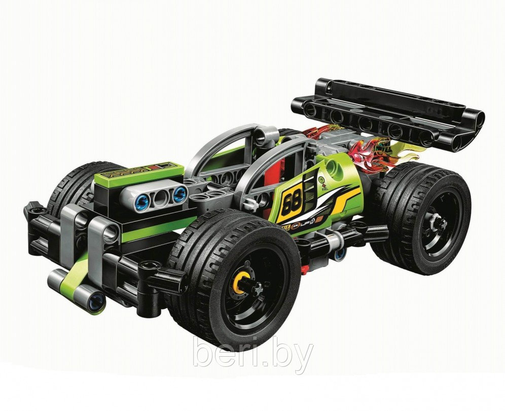 10820 Конструктор Technic "Зеленый гоночный автомобиль" 135 деталей, инерционный, аналог Lego Technic 42072 - фото 2 - id-p100123492