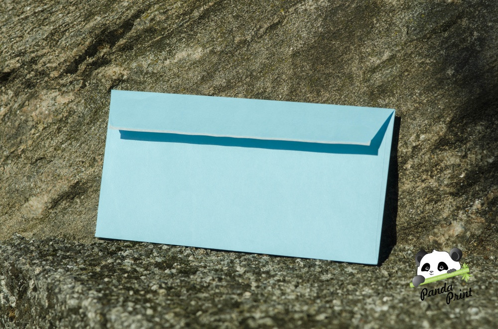 Цветной конверт 110х220 мм Голубой