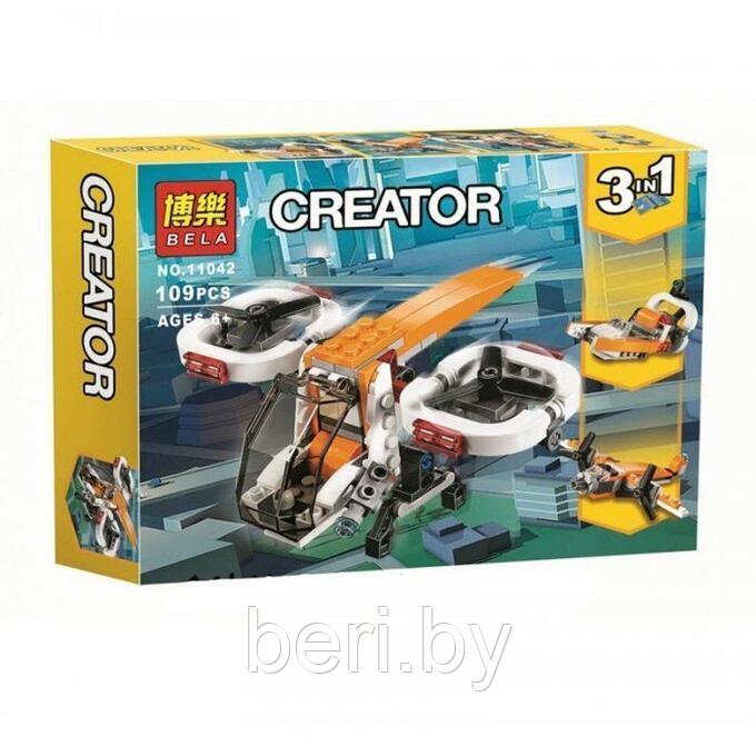 11042 Конструктор BELA Creator "Дрон разведчик" 109 деталей аналог, Лего (Lego) 31071