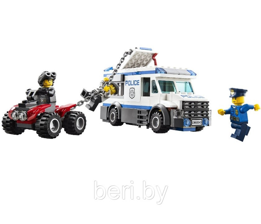 10418 Конструктор Bela Urban "Автомобиль для перевозки заключённых" 198 деталей, аналог Lego City 60043 - фото 5 - id-p100128227
