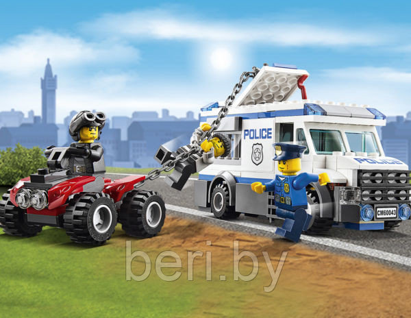 10418 Конструктор Bela Urban "Автомобиль для перевозки заключённых" 198 деталей, аналог Lego City 60043 - фото 6 - id-p100128227