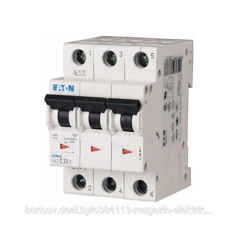Авт. выкл. PL4 3P 10А, тип С, 4.5кА, 3M Eaton corporation