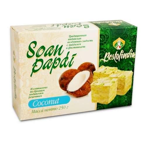 Соан Папди Кокос (Bestofindia Soan Papdi Coconut), 250г - воздушная индийская халва - фото 1 - id-p100135618