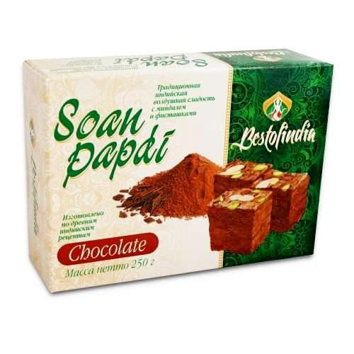 Соан Папди Шоколад (Bestofindia Soan Papdi Chocolate), 250г - воздушная индийская халва - фото 1 - id-p100135962