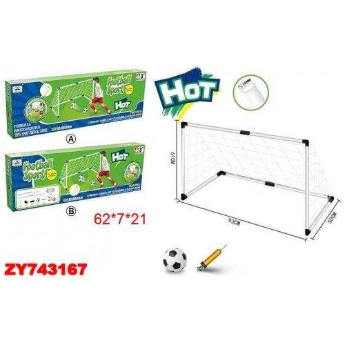 Детские футбольные ворота игровые арт. XTY7711 + мяч и насос для футбола переносные маленькие, набор для детей - фото 1 - id-p78108806