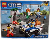10653 Конструктор Bela Cities "Набор для начинающих. Полиция", 104 детали аналог Lego City 60136