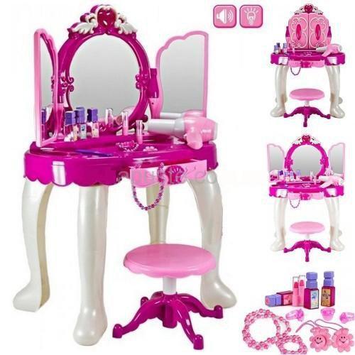 Игровой набор Трюмо Салон красоты аксессуарами, туалетный столик, с зеркалом, светом, звуком 008-19 - фото 8 - id-p100141744