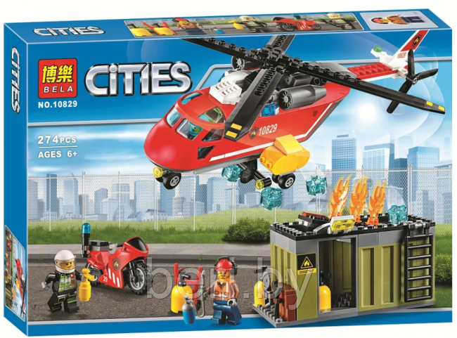 10829 Конструктор Bela Cities "Пожарная команда быстрого реагирования" 274 детали, аналог Lego City 60108 - фото 1 - id-p100231631