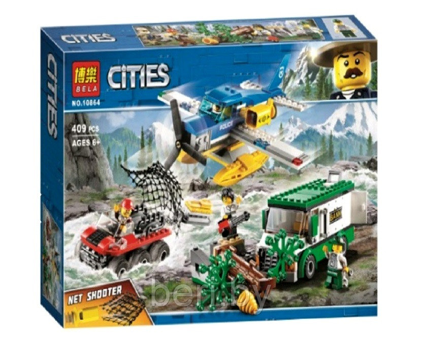 10864 Конструктор Bela Cities "Ограбление у горной речки" 409 деталей, аналог Lego City 60175