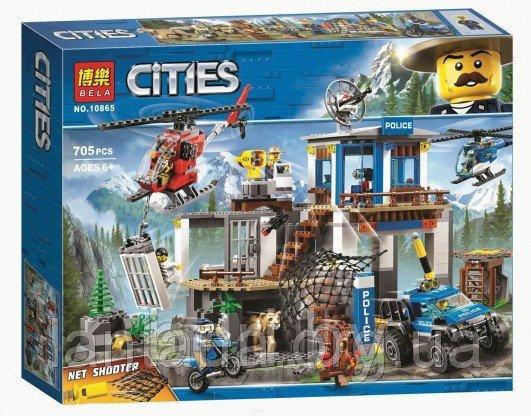 10865 Конструктор Bela Cities "Полицейский участок в горах" 705 деталей, аналог Lego City 60174