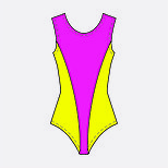 Гимнастический купальник из бифлеска двухцветный без рукавов, фото 4