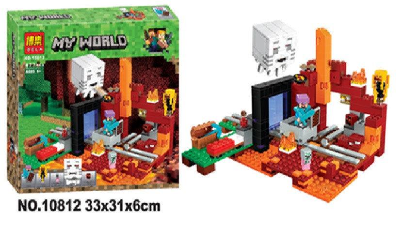 Детский конструктор BELA Майнкрафт Портал в подземелье 10812, аналог Лего Lego Minecraft 21143