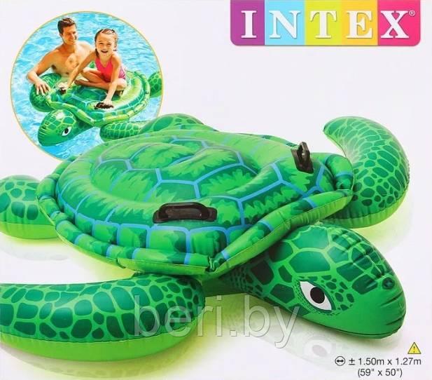 Надувная игрушка-наездник "Черепаха" (150х127 см) от 3 лет, интекс, надувной плот с ручками INTEX 57524 - фото 4 - id-p100254689