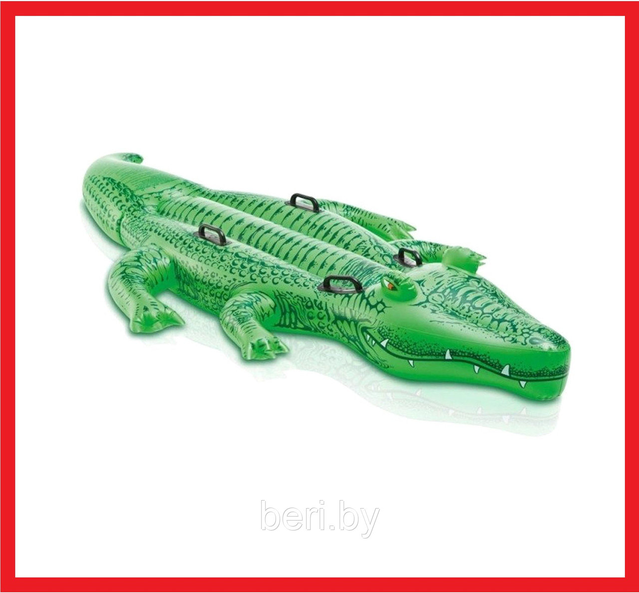 INTEX 58562NP Надувная игрушка-наездник «Крокодил», с ручками (203х114 см), от 3 лет, интекс - фото 1 - id-p100262217