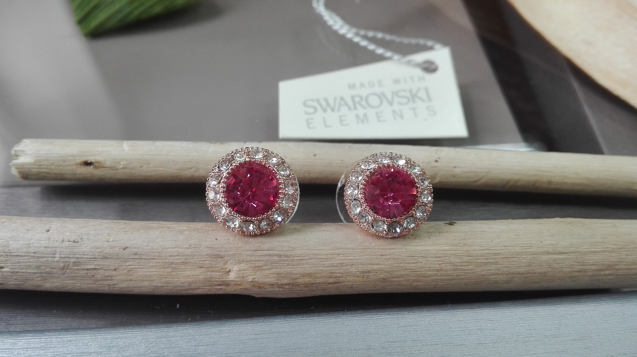 Серьги гвоздики, с кристаллами Swarovski