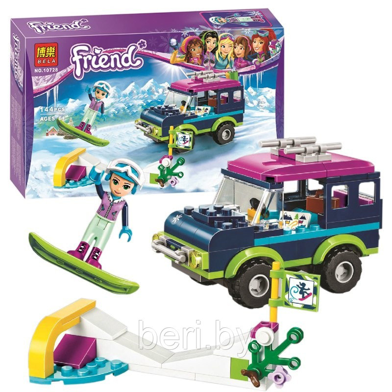 10728 Конструктор Bela Friends "Горнолыжный курорт. Внедорожник" 144 детали, аналог Lego Friends 41321