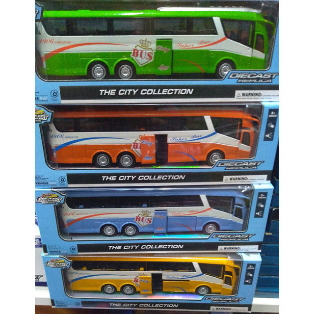 Игрушка Автобус туристический металлический (свет, звук) разные цвета - фото 2 - id-p100260954