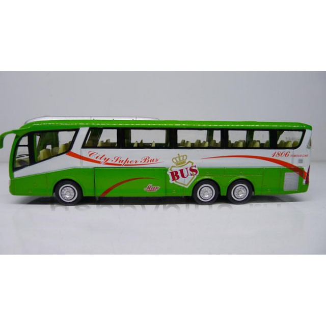 Игрушка Автобус туристический металлический (свет, звук) разные цвета - фото 5 - id-p100260954
