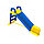 0140/03 Горка детская пластиковая DOLONI Весёлый спуск Долони,  сине-желтая, спуск детский, фото 2