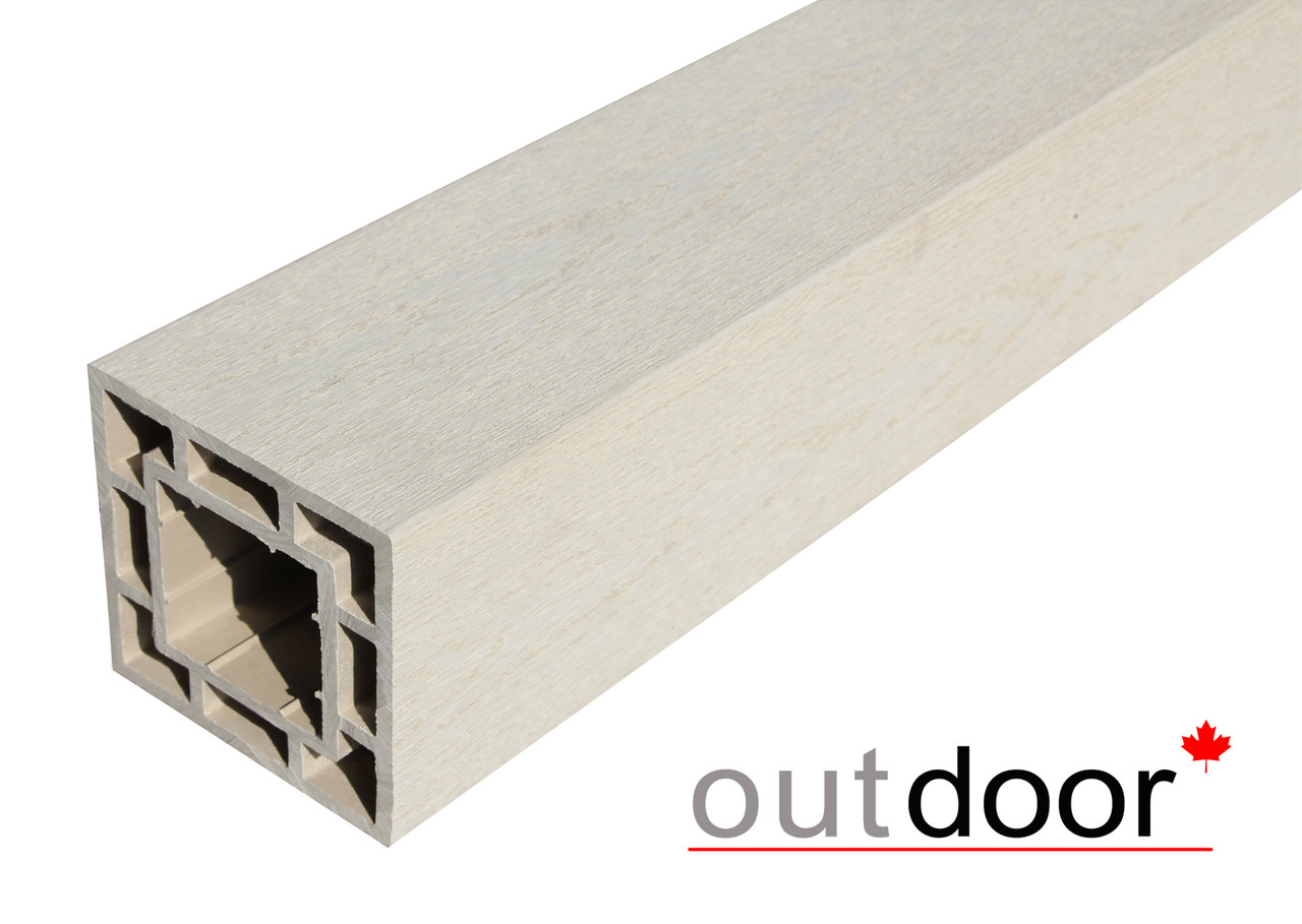 Столб ДПК Outdoor мм. текстура дерево белый