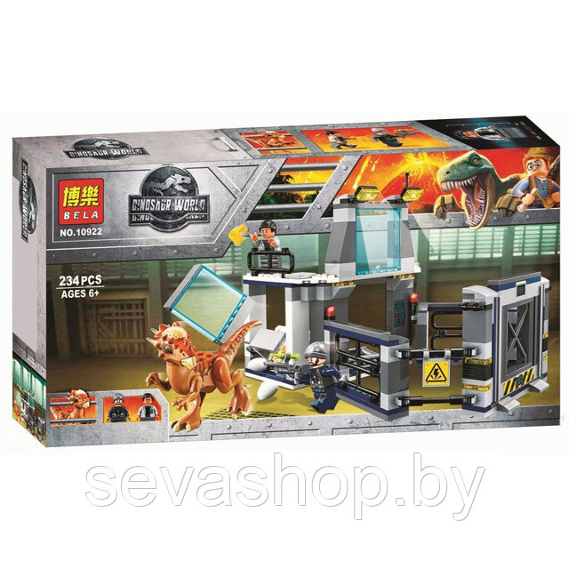 Конструктор Bela 10922 Dinosaur World Побег стигимолоха из лаборатории (аналог Lego 75957) 234 детали