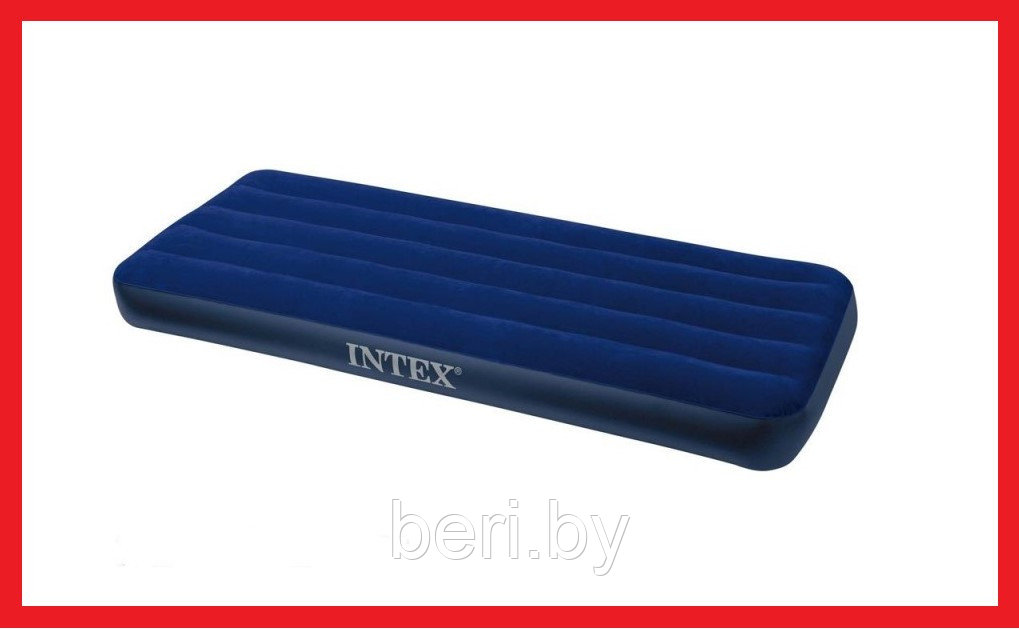 INTEX 68757 Надувной матрас CLASSIC DOWNY BED (191х99х22 см), одноместный, полуторный, ремкомплект, интекс - фото 1 - id-p100355606