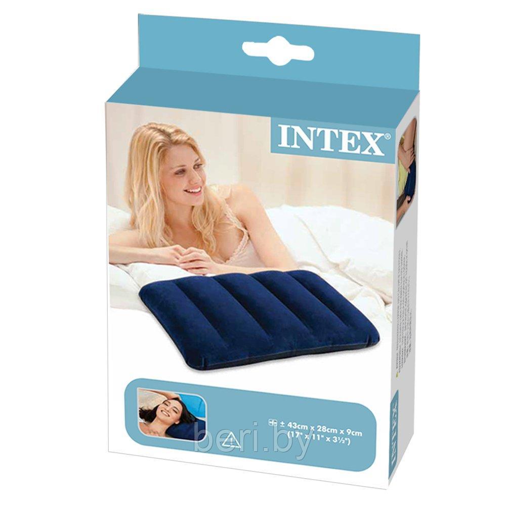 INTEX 68672 Надувная подушка (43х28х9 см) флокированная, одноместная, интекс - фото 2 - id-p100358997