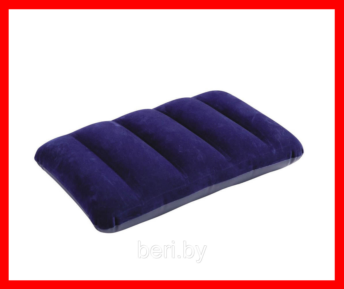 INTEX 68672 Надувная подушка (43х28х9 см) флокированная, одноместная, интекс - фото 1 - id-p100358997