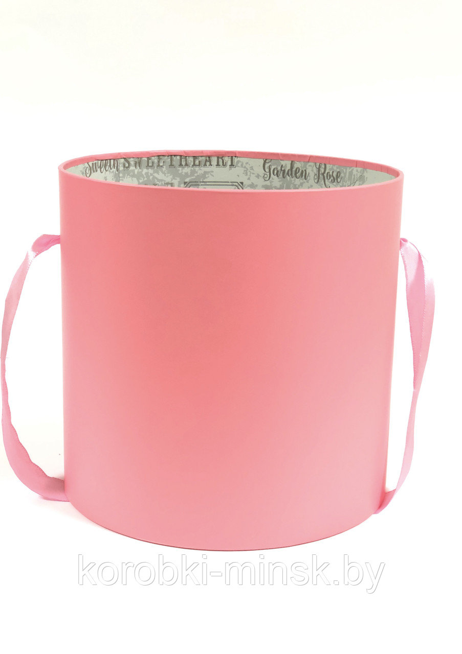 Шляпная коробка эконом D18 H18 без крышки, цвет розовый.