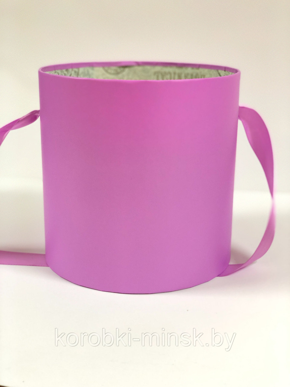 Шляпная коробка эконом без крышки D22,5 H23 цвет лиловый.