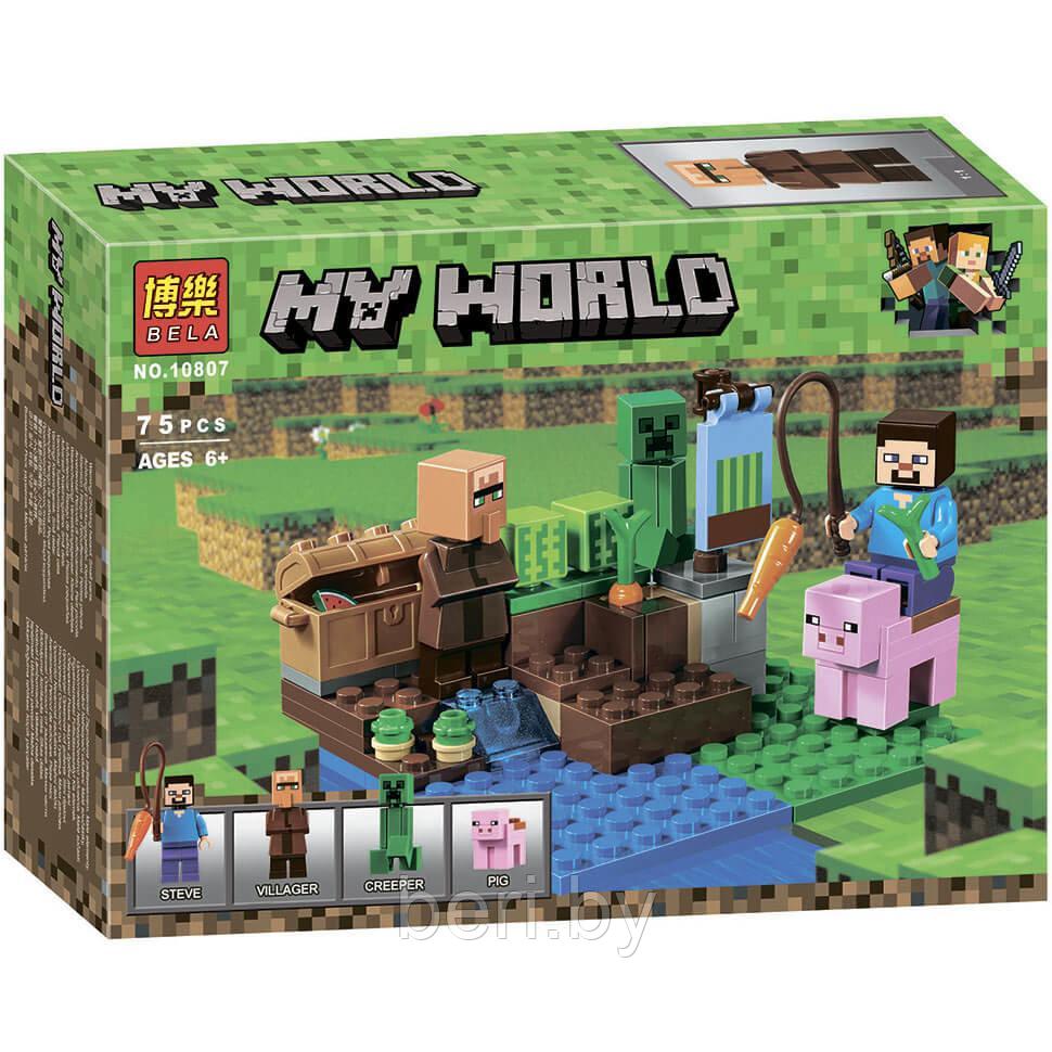 10807 Конструктор Bela Minecraft "Арбузная ферма" 75 деталей, аналог Lego Minecraft 21138, фото 1