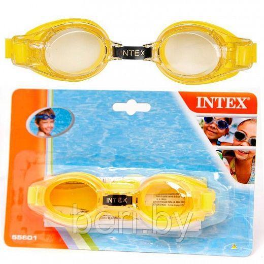 INTEX 55601 Очки для плавания "Junior", 3 цвета,антизапотевающие стекла, от 3 до 8 лет, интекс - фото 2 - id-p100379596